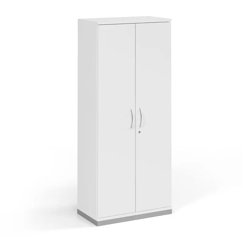 5 OH Büroschrank in lichtgrau mit viel Stauraum, ideal für Büro und Homeoffice