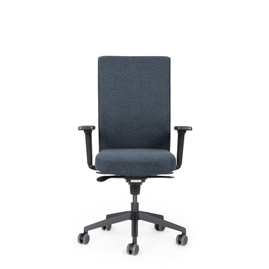 Ergonomischer Bürostuhl in Blau mit bequemer Polsterung und Unterstützung für eine gute Körperhaltung