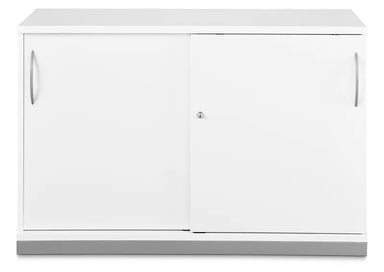 Platzsparender Schiebetürenschrank in Weiß: ideal für Büro und Homeoffice