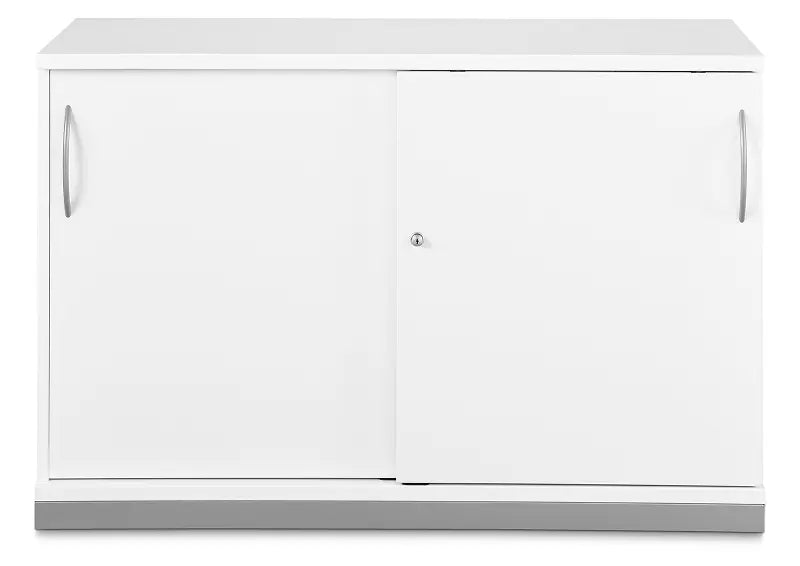 Platzsparender Schiebetürenschrank in Weiß: ideal für Büro und Homeoffice